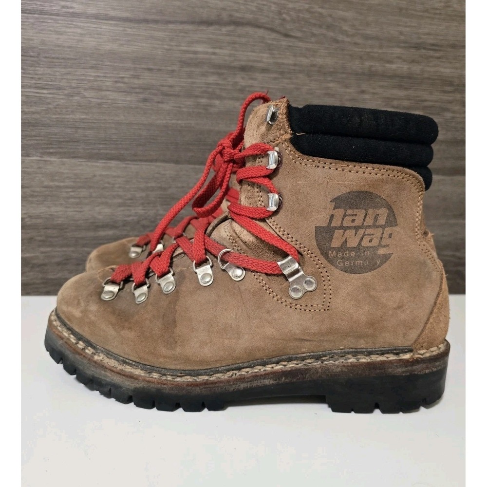 Vintage‎ Hanwag Leather Hiking Mountaineering Boots Men's Size 7 US